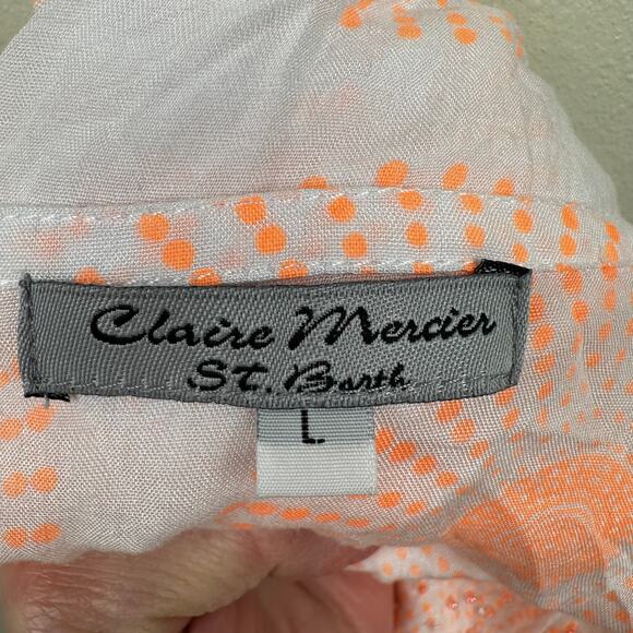 Claire Mercier St. Barth Tunic Top Blouse Beaded Hand Made White Large Beachy - Picture 8 of 11